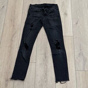 FLYING MONKEY - Women's Black Distressed Skinny Jeans - Size 25